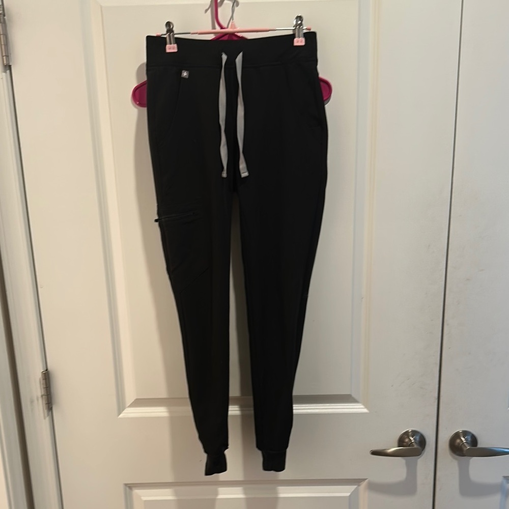 FIGS Black Jogger Pants with Drawstring